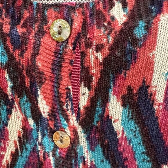 Sundance Cardigan Women’s XXL Pink Button Front Cotton Sweater Diamond Aztec - Picture 4 of 10